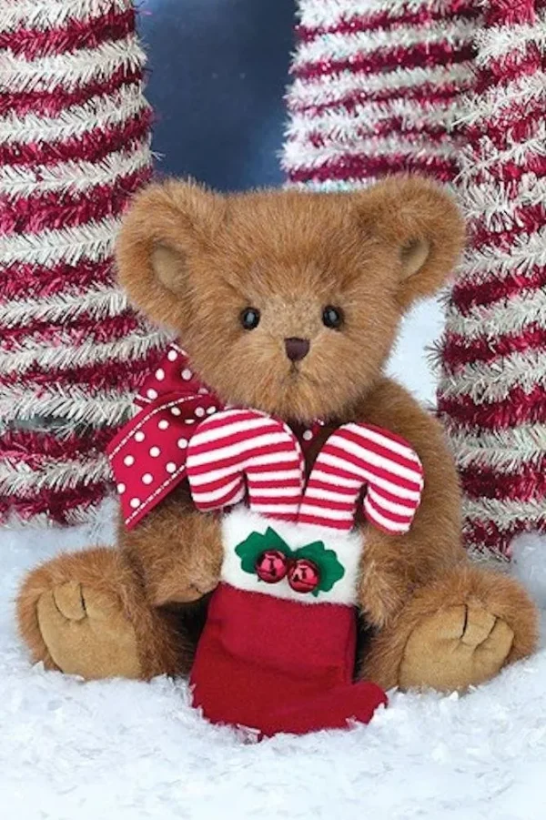 Bearington - Christmas Holiday Bear "Holden Candy" - 14 Inches Retired and Collectible