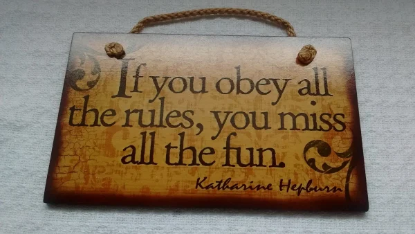 Wooden Sign  Humor, Proverbs Hepburn Made in USA