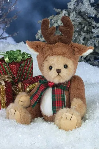 Bearington Bears Jingles Christmas Reindeer Bear 10 Inches Retired and Collectible