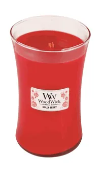 WoodWick Candle -Holly Berry - Small 3.4oz Burn Time 40 Hours